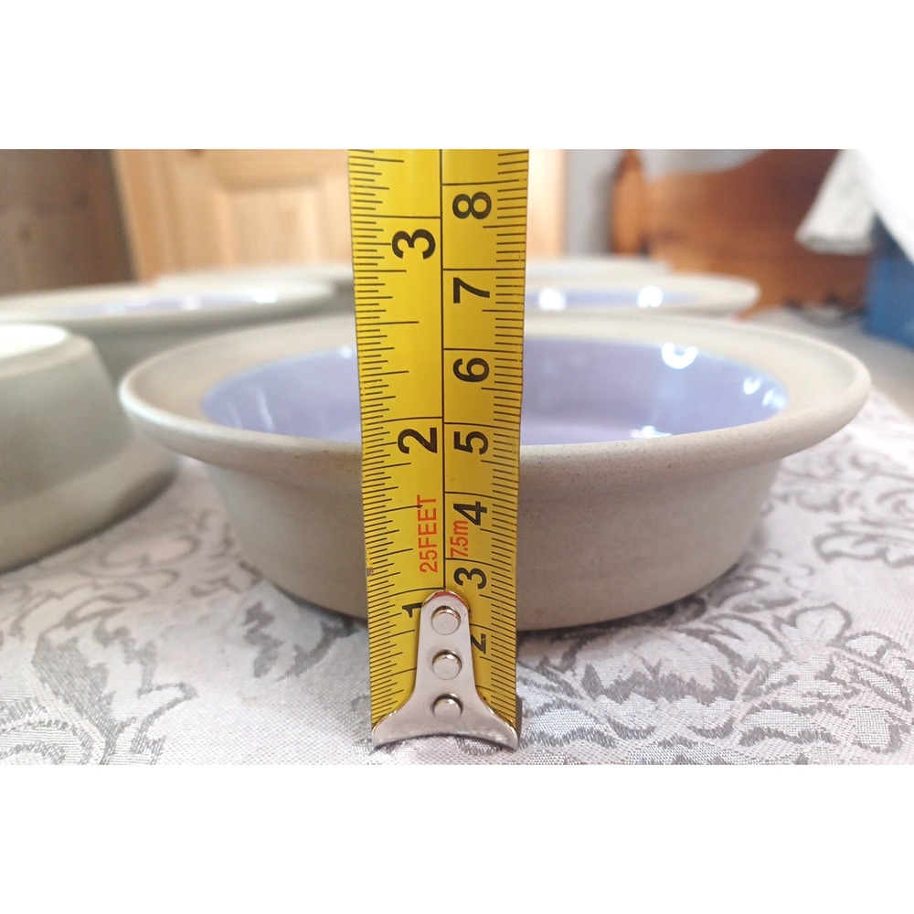 Ethnic Originals 6 Japan Purple Gray Heavy Ceramic Soup Bowls 7" x 2" Set - Picture 7 of 14